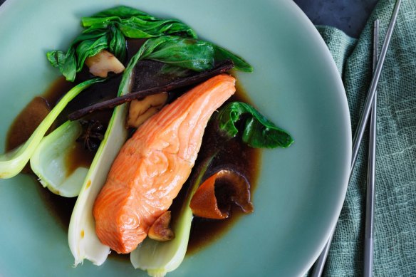 Gently does it: Poached trout with texture and substance.