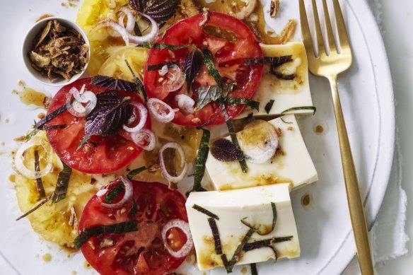 Andrew McConnell's tomato salad with Japanese flavours.