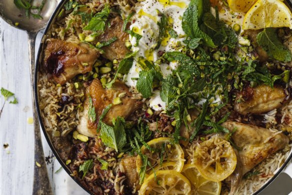 One-pot wonder: Persian chicken and rice.