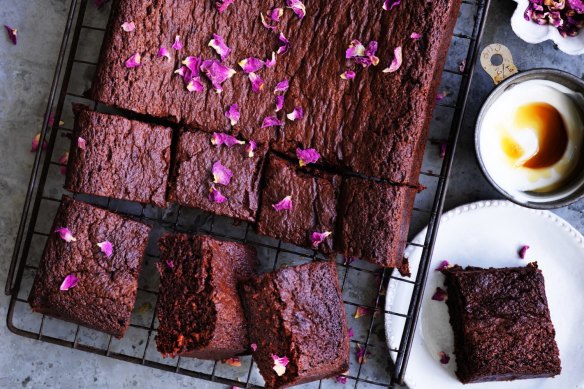 Jill Dupleix's tahini and date brownies.