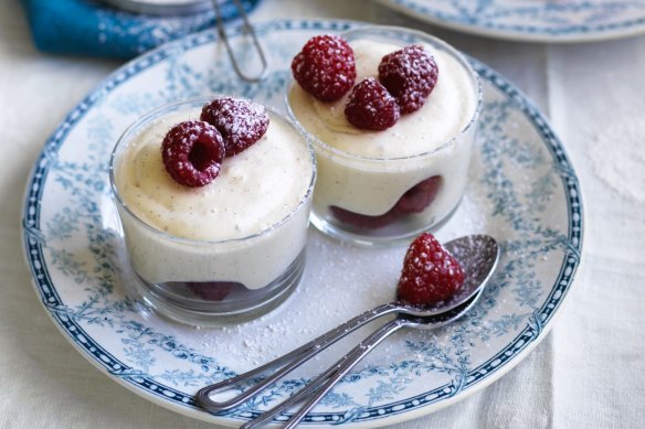 Raspberry and Vanilla Mousse.