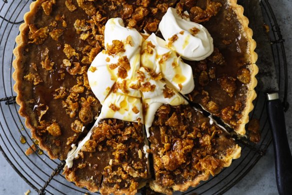 Helen Goh's next-level custard tart with crunchy cornflake topping.