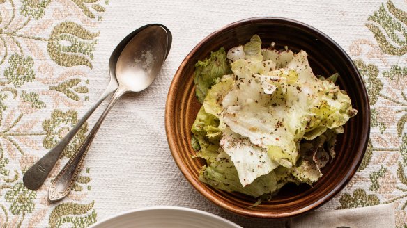 Torn iceberg salad.