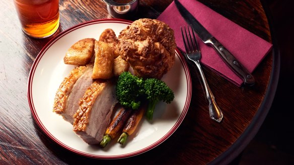 Sunday roast pork at The Duke of Clarence.