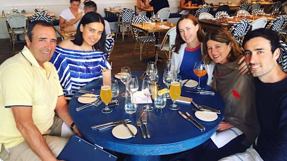 Caroline Wilson with her family. (L-R) husband Brendan Donohoe, daughter Clementine, daughter Rose and son Ned.