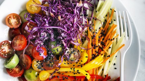 Colourful and healthy: Adam Liaw's rainbow salad.