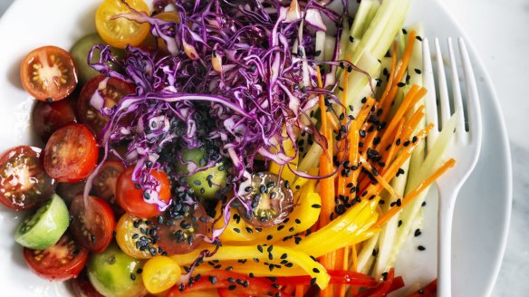 Pretty by name, healthy by nature: Adam Liaw's rainbow salad.