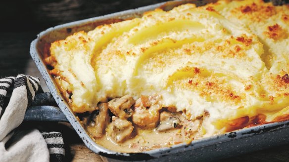 Chicken and mushroom cottage pie.ÃÂ  FromÃÂ TheÃÂ WeeknightÃÂ CookbookÃÂ byÃÂ JustineÃÂ Schofield, Published by Plum, RRP $34.99, Photography by Jeremy Simons.
Single print and online use only.