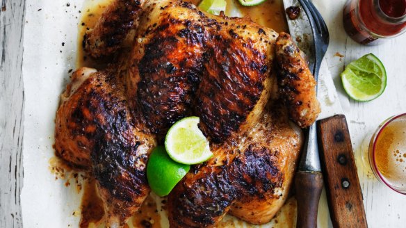 Rodney Dunn's char-grilled butterflied whole chicken with cumin and lime.