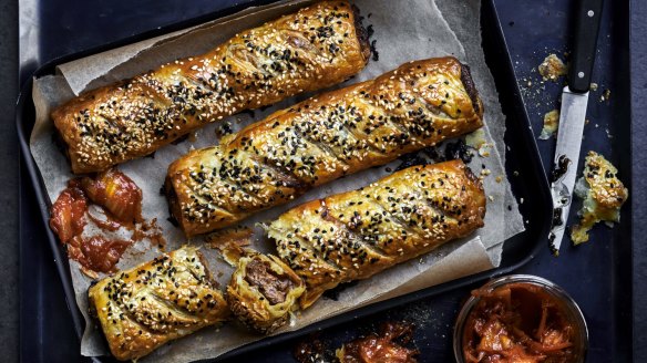 Stuff leftover roast meat into sausage rolls.