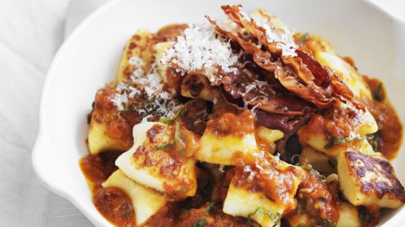 Neil Perry's pan-fried gnocchi with roast tomato sauce.