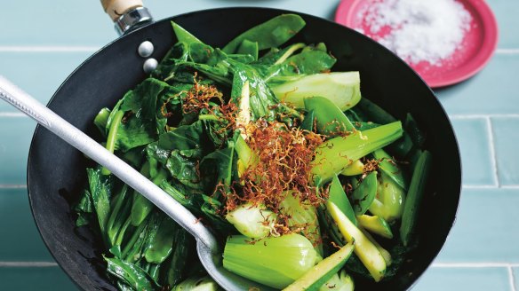 Baby bok choy is perfect for this dish.