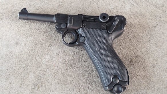 A decommissioned Lugar pistol seized off Michael James Holt.