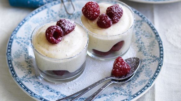 Raspberry and Vanilla Mousse.