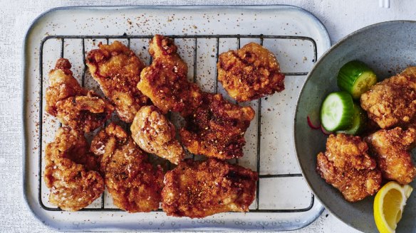 Serve this chicken karaage with Japanese mayo and lemon wedges.