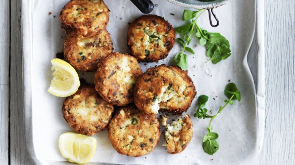 Just substitute white fish for salmon in fish cakes.