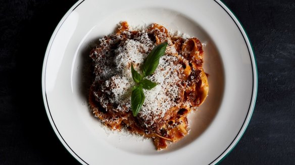 Tagliatelle with braised beef ragu.