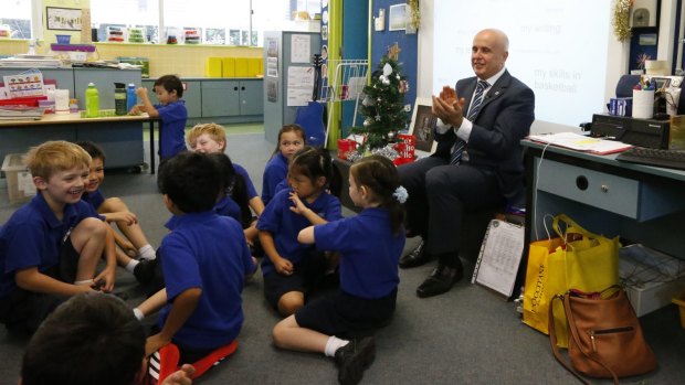 Education Minister Adrian Piccoli visited the Ultimo Public School in December 2014.