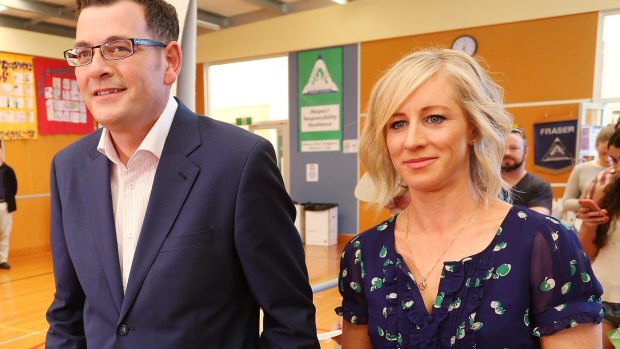 Victorian Premier Daniel Andrews and his wife Catherine. 