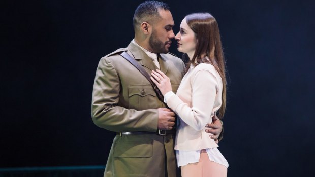 Ray Chong Nee (Othello) and Elizabeth Nabben (Desdemona) in Bell Shakespeare's Othello. 