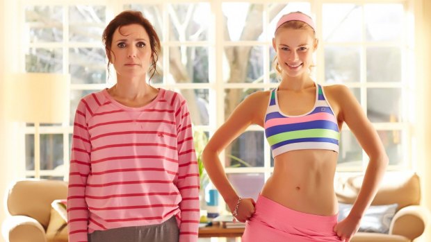 Robyn Butler (left) with Lucy Fry in the comedy <i>Now Add Honey</i>.
