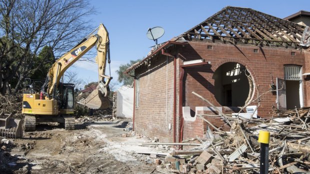 A federation house in Haberfield is demolished to make way for WestConnex.