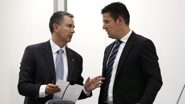 Canberra Liberals leader Jeremy Hanson and ACT senator Zed Seselja.