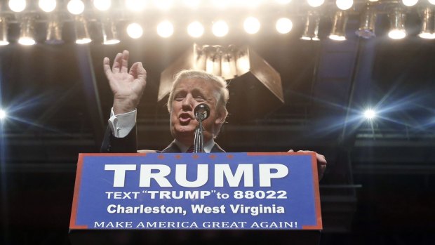 Republican presidential candidate Donald Trump in Charleston, West Virginia.