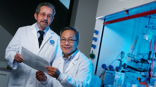 CSIRO researchers Dr San Thang (right) with Dr Ezio Rizzardo
