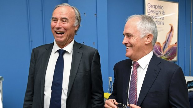 Malcolm Turnbull and John Alexander in happier times in April this year. 