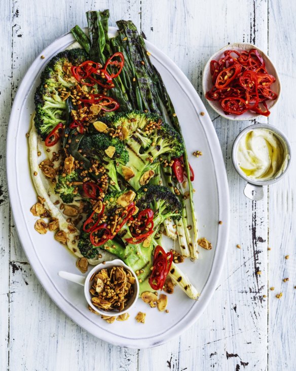 Buttery almonds and toasted buckwheat add crunch to this charred vegetable salad.