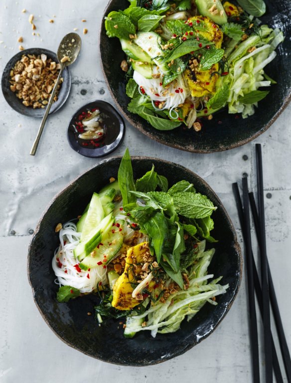Picnic-friendly noodle salad with nuoc cham dressing.