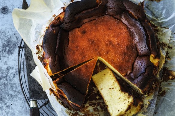 Jill Dupleix's Basque-style baked  cheesecake.