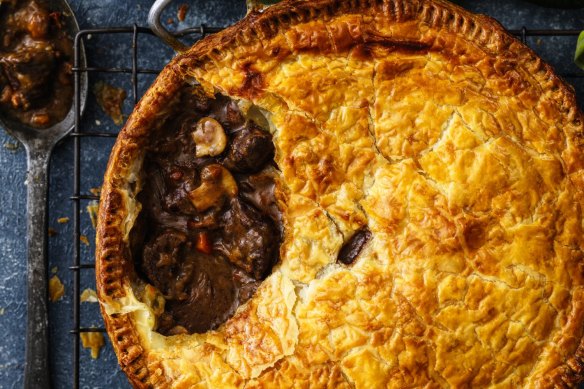 Seek out kangaroo rump for this peppery pie filling.