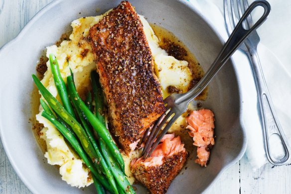 Put traditional pastrami spices to work on a midweek fresh salmon fillet.