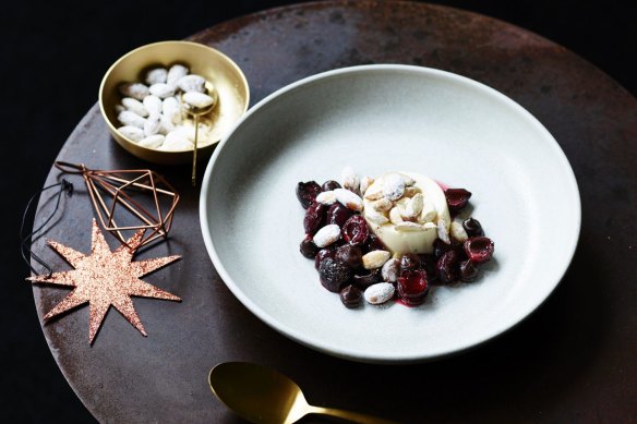 Andrew McConnell's roasted cherries with Christmas spices. 