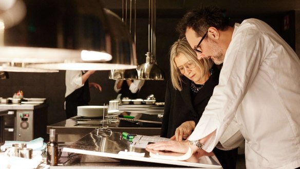 Martin Benn and Vicki Wild in the kitchen before the opening of the huge 80 Collins restaurant.