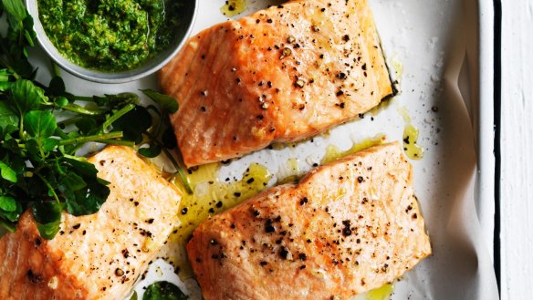 The average Australian eats salmon at least once a week.