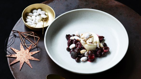 Andrew McConnell's roasted cherries with Christmas spices. 