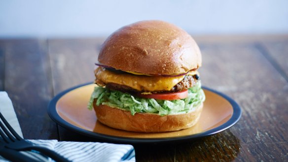 A plant-based vegan burger.