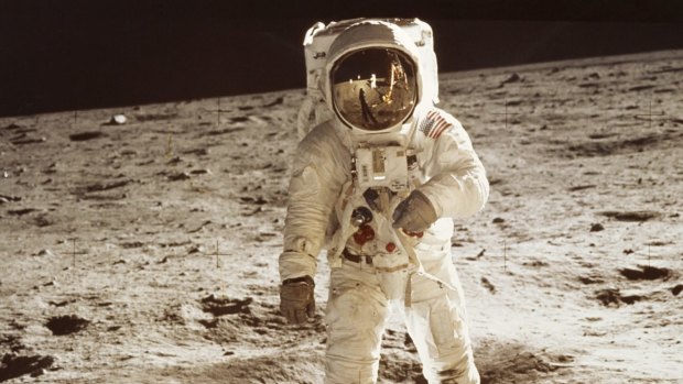 Buzz Aldrin on the Moon.
