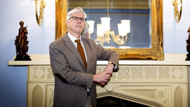 Shaun Micallef on the set of his new ABC series, <i>The Ex-PM</i>.