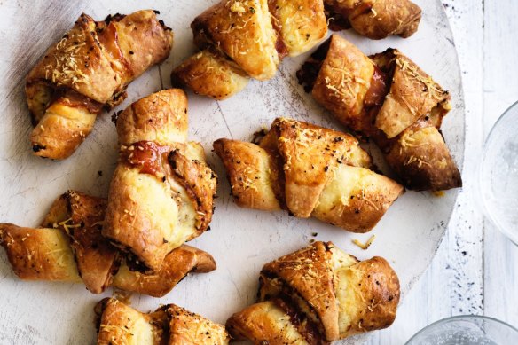 Helen Goh's ham and pecorino crescents.