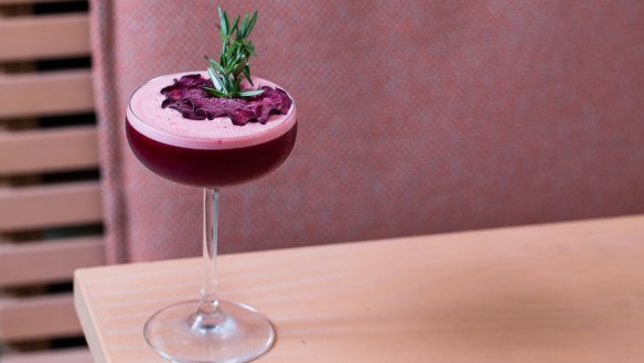 A beetroot beatbox cocktail.