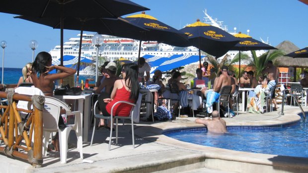 Cruise ship crews can drink at the crew bar.