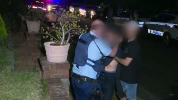 Police attempted to quell hostilities outside the Gladesville party.