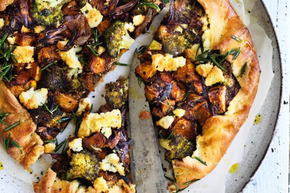 Helen Goh's roasted butternut, romanesco and feta galette.