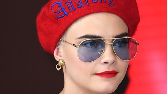 Cara Delevingne wears her heart on her forehead.