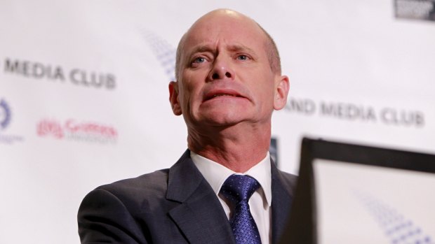 Premier Campbell Newman at the 2015 state election leaders debate at the Brisbane Convention Centre. 
