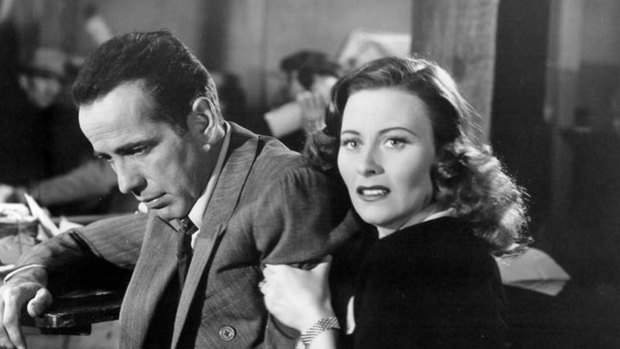 Michele Morgan with Humphrey Bogart in Passage to Marseilles (1944).